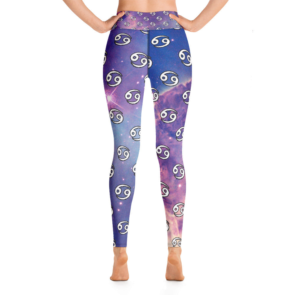 Cancer Zodiac Sign Yoga Leggings