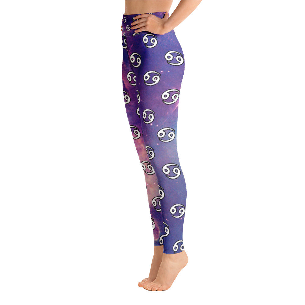Cancer Zodiac Sign Yoga Leggings