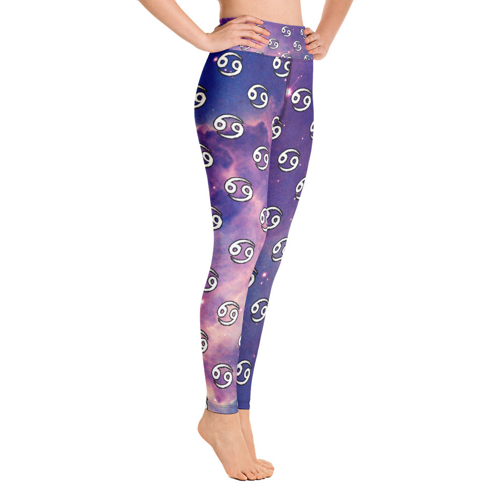 Cancer Zodiac Sign Yoga Leggings