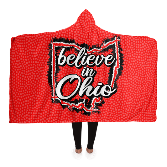 Believe in Ohio "All Over Print" Hooded Blanket