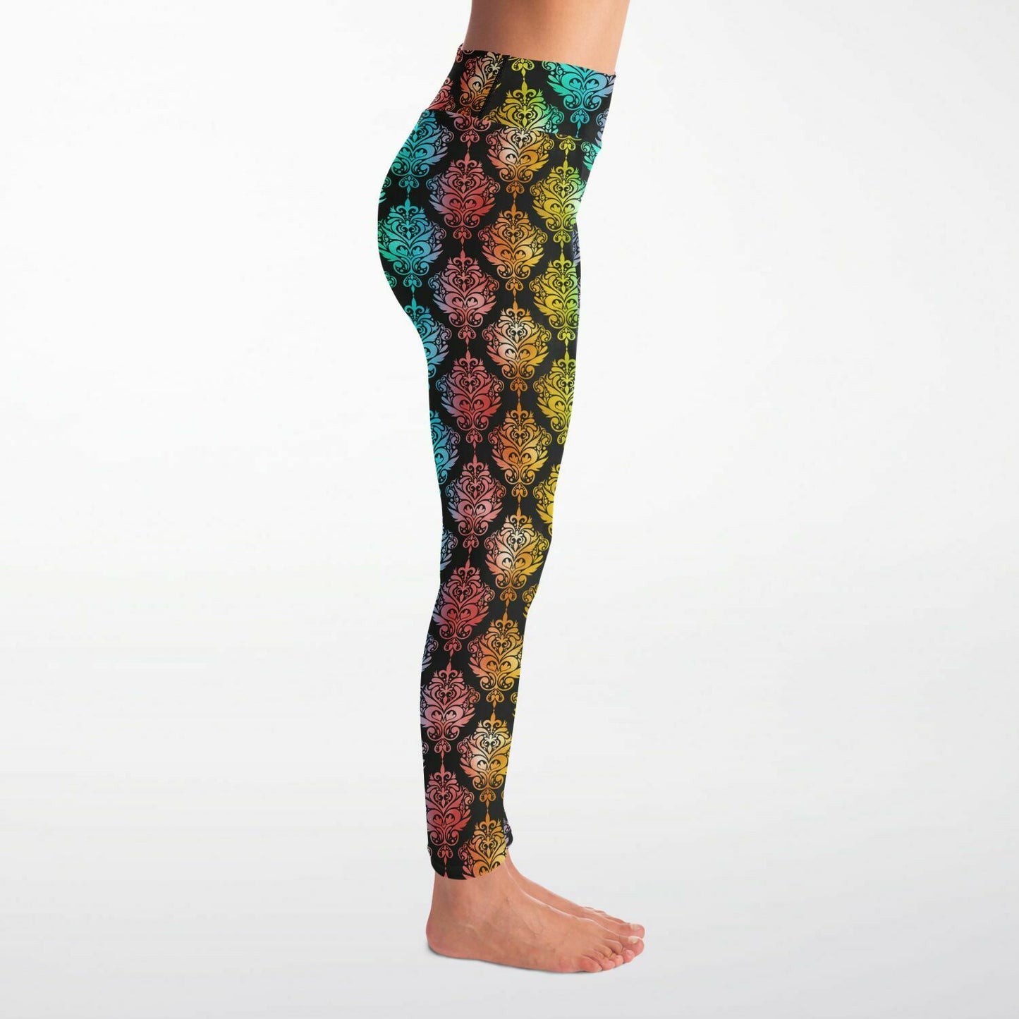 Rainbow Wallpaper Patterned "Squat Proof" Yoga Leggings