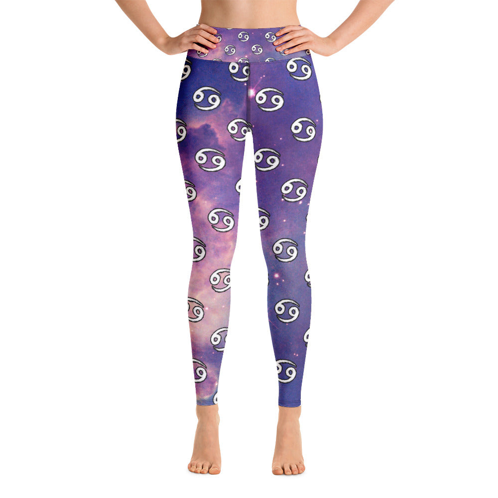 Cancer Zodiac Sign Yoga Leggings