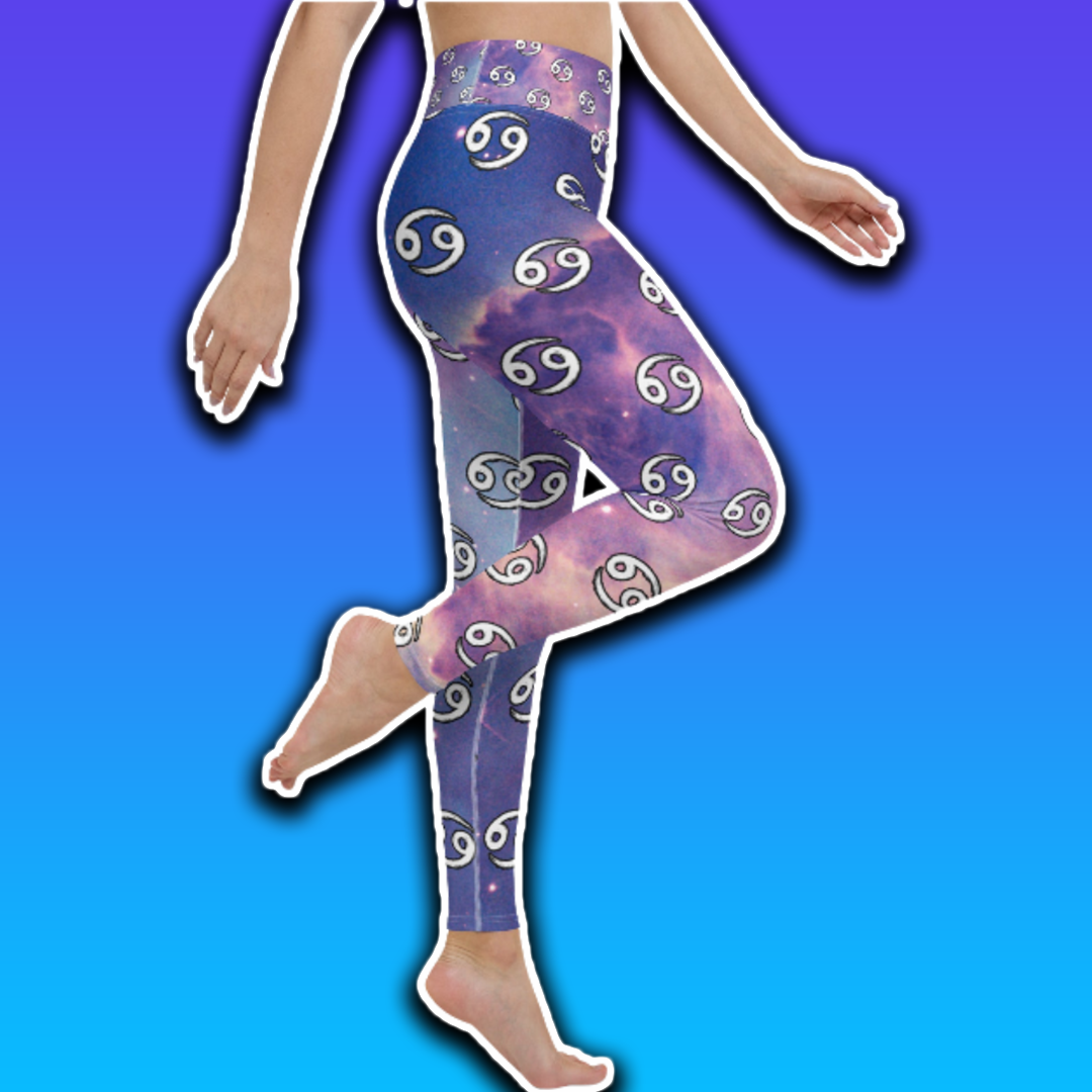 Cancer Zodiac Sign Yoga Leggings